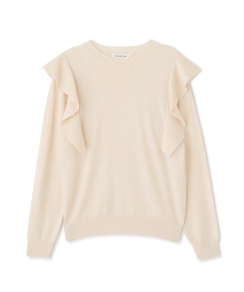 NATURAL BEAUTY BASIC(ナチュラルビューティーベーシック)の「ラッフルショルダーニット/0171270914(ニット/セーター・レディース・オフホワイト/ネイビー/グレー・MEDIUM)」の12枚目の写真