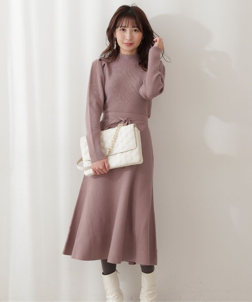 PROPORTION BODY DRESSING（プロポーションボディドレッシング）の「【美人百花11月号 掲載商品】ニットマーメイドフレアーセットアップ / 1211240003（ワンピース・レディース・パープル系その他/ベージュ/ダークベージュ・MEDIUM/SMALL/P/S）」の4枚目の写真