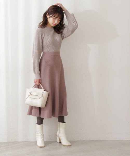 PROPORTION BODY DRESSING（プロポーションボディドレッシング）の「【美人百花11月号 掲載商品】ニットマーメイドフレアーセットアップ / 1211240003（ワンピース・レディース・パープル系その他/ベージュ/ダークベージュ・MEDIUM/SMALL/P/S）」の5枚目の写真