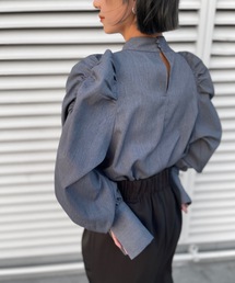 ハイネックパワショルレディブラウス