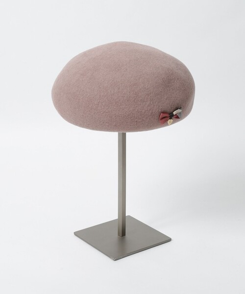 BLUE LABEL CRESTBRIDGE（ブルーレーベルクレストブリッジ）の「クレストブリッジチェックリボンウールベレー帽（ハンチング/ベレー帽・レディース・ブラック/ピンク/ベージュ系その他/ダークネイビー・FREE）」の4枚目の写真