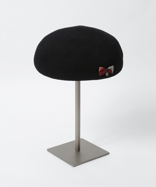 BLUE LABEL CRESTBRIDGE（ブルーレーベルクレストブリッジ）の「クレストブリッジチェックリボンウールベレー帽（ハンチング/ベレー帽・レディース・ブラック/ピンク/ベージュ系その他/ダークネイビー・FREE）」の2枚目の写真