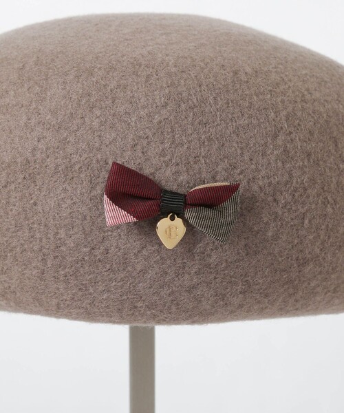 BLUE LABEL CRESTBRIDGE（ブルーレーベルクレストブリッジ）の「クレストブリッジチェックリボンウールベレー帽（ハンチング/ベレー帽・レディース・ブラック/ピンク/ベージュ系その他/ダークネイビー・FREE）」の10枚目の写真
