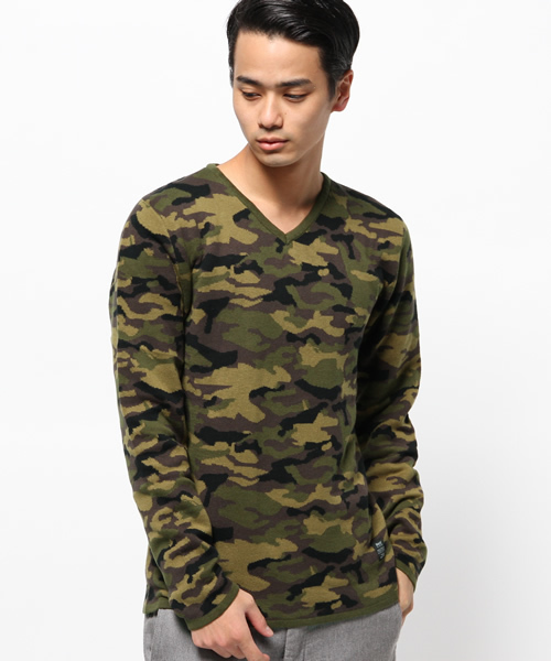 VENCEEXCHANGE(ヴァンスエクスチェンジ)の「カモフラジャガード Vネック(ニット/セーター・メンズ・ブルー/グリーン・LARGE/MEDIUM/SMALL)」の10枚目の写真