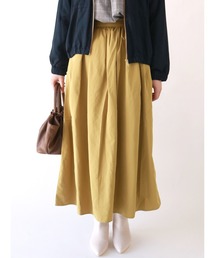 タフタタックギャザーフレアスカート