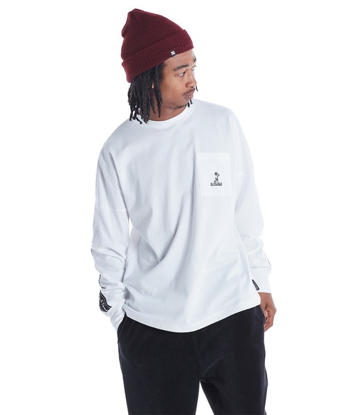 DC SHOES(ディーシーシューズ)の「21 BACK LINE LS/DCバックロゴテープ長袖ロンT(Tシャツ/カットソー・メンズ・ホワイト/ブラック/ベージュ/ベージュ系その他/ブラック系その他/ホワイト系その他・MEDIUM/LARGE/X-LARGE/XX-LARGE)」の8枚目の写真