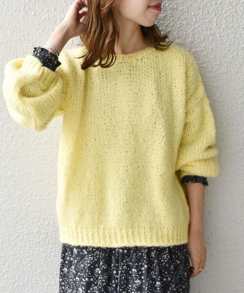 TRICOTS JEAN MARC(トリコットジーンマルク)の「【SHIPS any別注】TRICOTS JEAN MARC: クルーネック ニット プルオーバー(ニット/セーター・レディース・ライトブルー/クリーム/ナチュラル・ONE SIZE)」の18枚目の写真