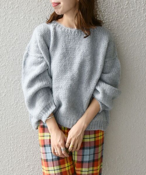 TRICOTS JEAN MARC(トリコットジーンマルク)の「【SHIPS any別注】TRICOTS JEAN MARC: クルーネック ニット プルオーバー(ニット/セーター・レディース・ライトブルー/クリーム/ナチュラル・ONE SIZE)」の22枚目の写真