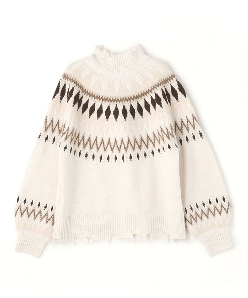 179/WG（イチナナキュウダブルジー）の「求心柄ニット（ニット/セーター・レディース・オフホワイト/グレー・FREE）」の11枚目の写真