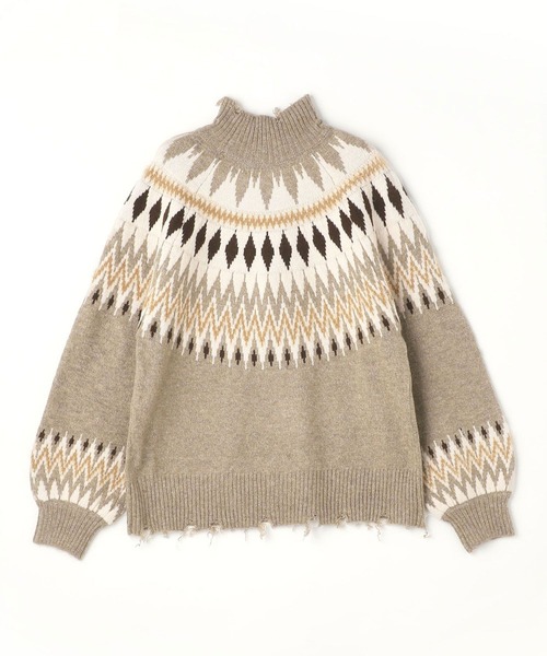 179/WG（イチナナキュウダブルジー）の「求心柄ニット（ニット/セーター・レディース・オフホワイト/グレー・FREE）」の9枚目の写真