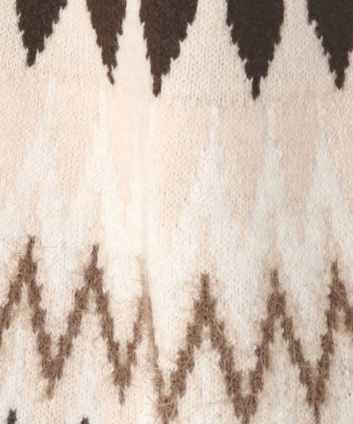 179/WG（イチナナキュウダブルジー）の「求心柄ニット（ニット/セーター・レディース・オフホワイト/グレー・FREE）」の6枚目の写真