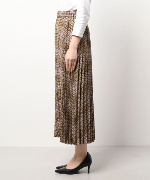 Lugnoncure（ルノンキュール）の「チェックアコーディオンプリーツスカート（スカート・レディース・チャコール/ベージュ/パープル・ﾌﾘ-）」の6枚目の写真