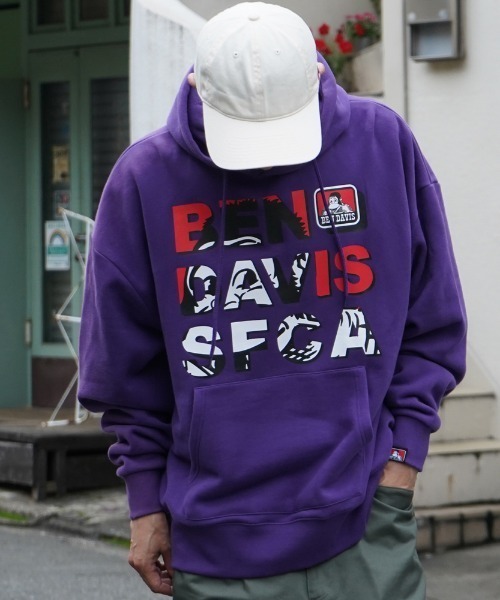 BEN DAVIS(ベンデイビス)の「《BEN DAVIS》PRINT PARKA(パーカー・メンズ・ブラック/ミント/パープル/ベージュ系・MEDIUM/LARGE/X-LARGE/SMALL)」の2枚目の写真