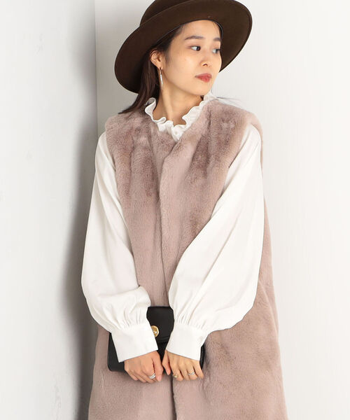 fredy repit(フレディレピ)の「【WEB限定】ボリュームスリーブフリルスタンドカラーシャツ(前後2WAY)(シャツ/ブラウス・レディース・ライトブルー/ブラック/オフホワイト・38)」の7枚目の写真