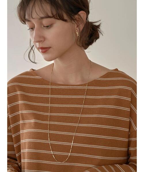 earth music&ecology(アースミュージックアンドエコロジー)の「ECORICHダブルボーダープルオーバー *(Tシャツ/カットソー・レディース・ブラック/オフホワイト/ピンク/グリーン/キャメル・FREE)」の11枚目の写真