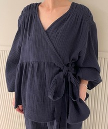 SNIDEL HOME（スナイデルホーム）の「【エニワイズモイスト】ガーゼカシュクールトップス（ルームウェア/パジャマ）」