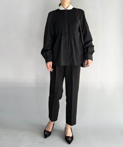 PICCIN（ピッチン）の「ストレッチテーパードパンツ(NANO TEX)（その他パンツ・レディース・チャコールグレー/ブラック・M）」の9枚目の写真