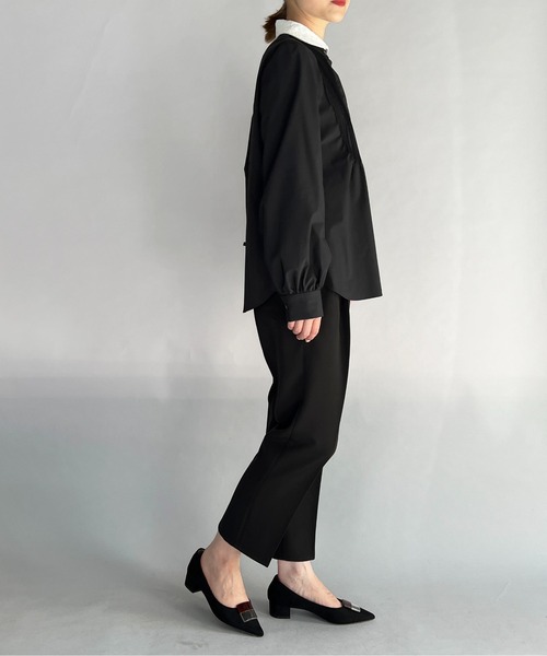 PICCIN（ピッチン）の「ストレッチテーパードパンツ(NANO TEX)（その他パンツ・レディース・チャコールグレー/ブラック・M）」の8枚目の写真