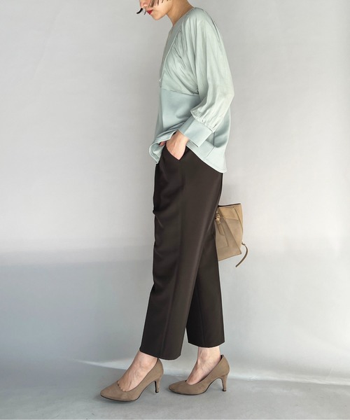 PICCIN（ピッチン）の「ストレッチテーパードパンツ(NANO TEX)（その他パンツ・レディース・チャコールグレー/ブラック・M）」の14枚目の写真
