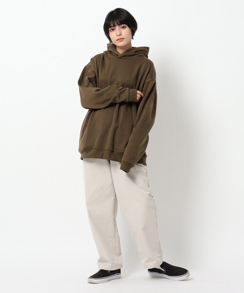 BASECONTROL(ベースコントロール)の「◆Horizon dream 配色デザインパーカー(パーカー・レディース・ブラック/アイボリー/ブラウン系・99)」の5枚目の写真