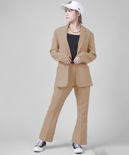 SPINNS(スピンズ)の「タータンチェックフレアパンツ(スラックス・レディース・ベージュ/ブラック系その他/レッド系その他・S/MEDIUM/ONESIZE)」の5枚目の写真