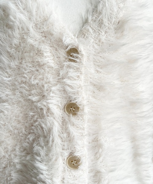 セール】【累計販売枚数1万枚突破！】Vネックロングシャギーニット