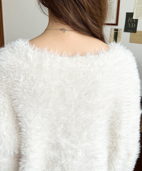 セール】【累計販売枚数1万枚突破！】Vネックロングシャギーニット