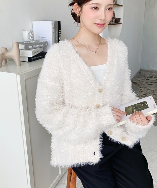 セール】【累計販売枚数1万枚突破！】Vネックロングシャギーニット