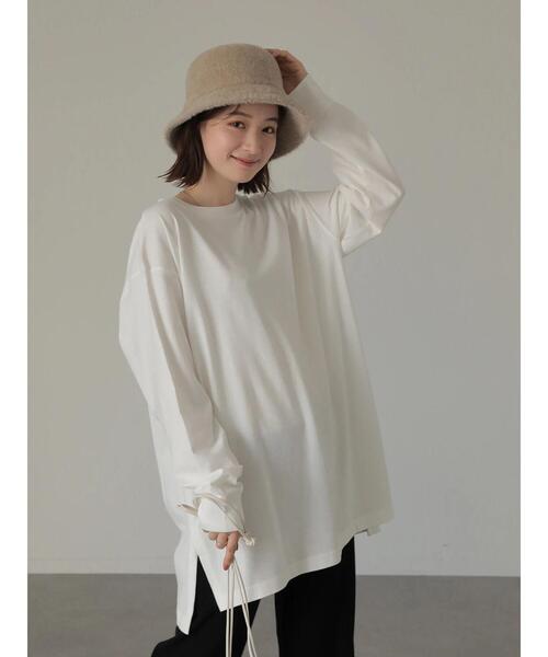 AMERICAN HOLIC(アメリカンホリック)の「裾スリットカットチュニック(Tシャツ/カットソー・レディース・オフホワイト/その他7・M/L)」の5枚目の写真