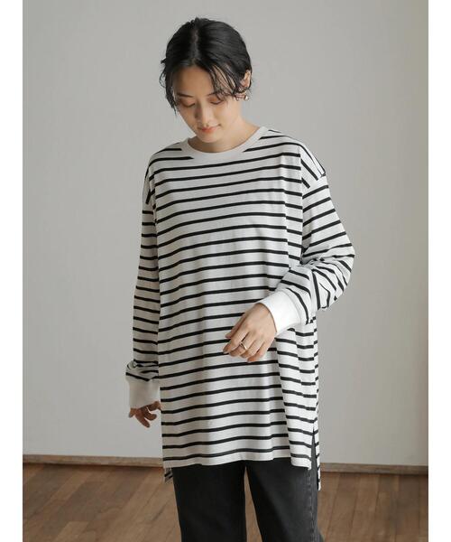 AMERICAN HOLIC(アメリカンホリック)の「裾スリットカットチュニック(Tシャツ/カットソー・レディース・オフホワイト/その他7・M/L)」の6枚目の写真