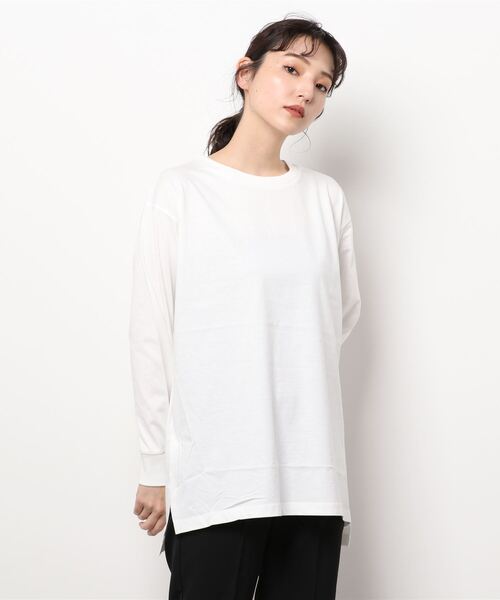 AMERICAN HOLIC(アメリカンホリック)の「裾スリットカットチュニック(Tシャツ/カットソー・レディース・オフホワイト/その他7・M/L)」の3枚目の写真