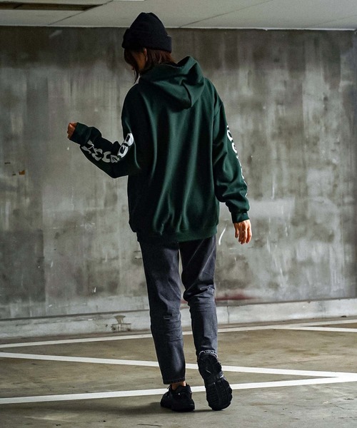 パーカー DOGTOWN/ドッグタウン Scratch Cross HOODIE プルオーバーパーカー バックプリント ビッグシルエット レディース DOGTOWN/ドッグタウン Scratch Cross HOODIE プルオーバー