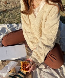 apres jour clair | 【apres jour clair】Ｖケーブルニット(ニット/セーター)