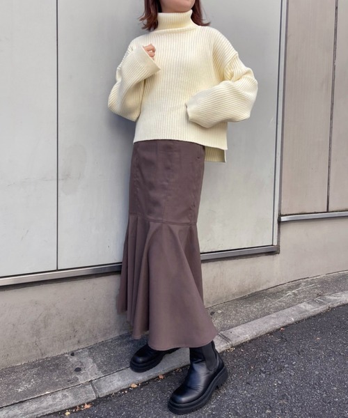 one after another NICE CLAUP（ワンアフターアナザーナイスクラップ）の「Sサイズあり　ハイウエストレディマーメイドスカート（スカート・レディース・杢グレー/モカ/ブルー系その他/ピンク系その他・SMALL/MEDIUM）」の15枚目の写真