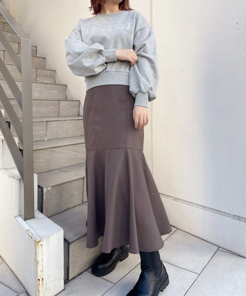 one after another NICE CLAUP（ワンアフターアナザーナイスクラップ）の「Sサイズあり　ハイウエストレディマーメイドスカート（スカート・レディース・杢グレー/モカ/ブルー系その他/ピンク系その他・SMALL/MEDIUM）」の21枚目の写真