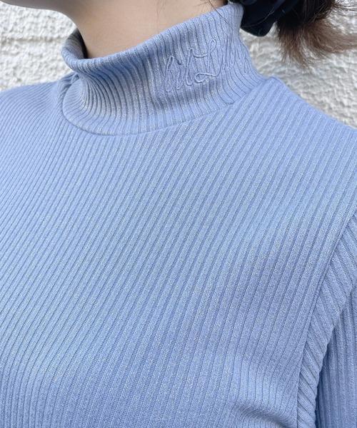 lilLilly(リルリリー)の「ラメリブニットトップス(ニット/セーター・レディース・ホワイト/ブラック/ベージュ/ピンク/ブルー・FREE)」の15枚目の写真