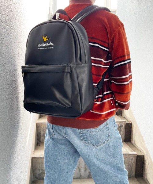 Mark Gonzales(マーク・ゴンザレス)の「MARK GONZALES/マークゴンザレス エコレザー ベーシックバックパック(バックパック/リュック・メンズ・ブラック・FREE)」の6枚目の写真