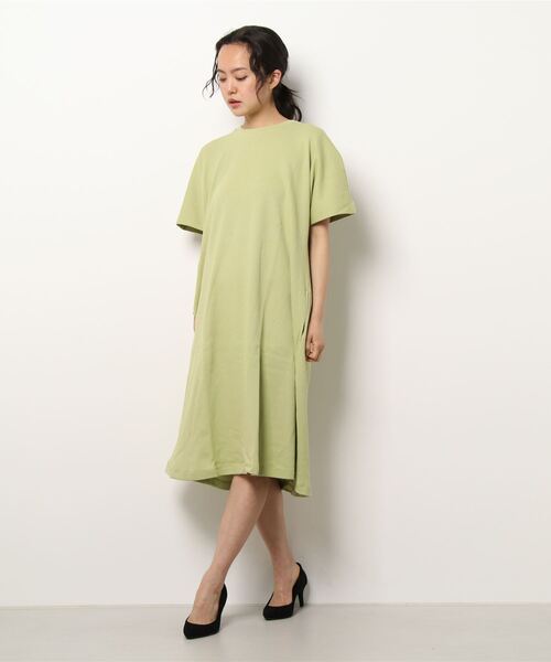 ARCH & LINE(アーチアンドライン)の「オーガニックコットンワッフルワンピース OG HONEYCOMB DRESS(ワンピース・レディース・チャコールグレー/ライム/ラベンダー・2/1)」の4枚目の写真
