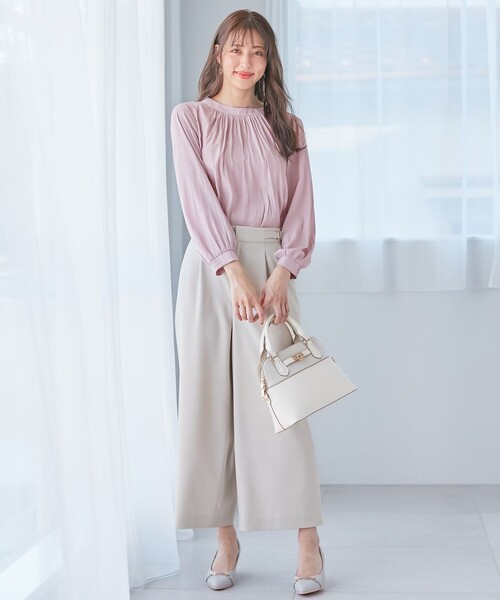 ANY SIS(エニィスィス)の「【洗える】サイドバックル ワイドパンツ(その他パンツ・レディース・ライトグレー系/ベージュ系/ネイビー系/ライラック系・1/2/3)」の5枚目の写真