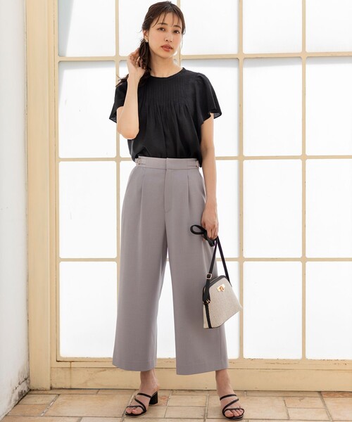 ANY SIS(エニィスィス)の「【洗える】サイドバックル ワイドパンツ(その他パンツ・レディース・ライトグレー系/ベージュ系/ネイビー系/ライラック系・1/2/3)」の7枚目の写真