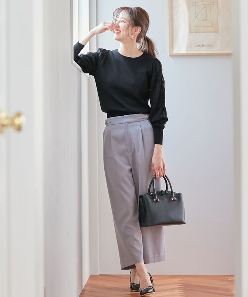 ANY SIS(エニィスィス)の「【洗える】サイドバックル ワイドパンツ(その他パンツ・レディース・ライトグレー系/ベージュ系/ネイビー系/ライラック系・1/2/3)」の9枚目の写真