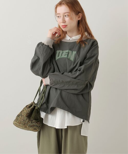 DOUBLE NAME（ダブルネーム）の「リプ襟布帛ドロストプルオーバー（その他トップス・レディース・ベージュ/スミクロ/キナリ・FREE）」の2枚目の写真