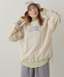 DOUBLE NAME | リプ襟布帛ドロストプルオーバー(その他トップス)