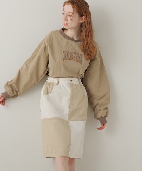 DOUBLE NAME（ダブルネーム）の「リプ襟布帛ドロストプルオーバー（その他トップス・レディース・ベージュ/スミクロ/キナリ・FREE）」の5枚目の写真