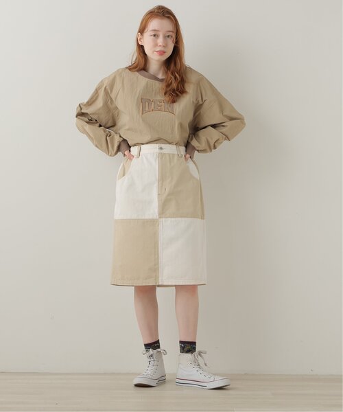 DOUBLE NAME（ダブルネーム）の「リプ襟布帛ドロストプルオーバー（その他トップス・レディース・ベージュ/スミクロ/キナリ・FREE）」の6枚目の写真