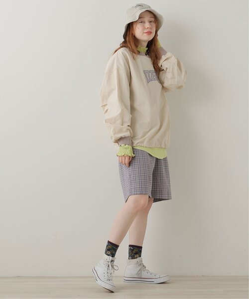 DOUBLE NAME（ダブルネーム）の「リプ襟布帛ドロストプルオーバー（その他トップス・レディース・ベージュ/スミクロ/キナリ・FREE）」の13枚目の写真