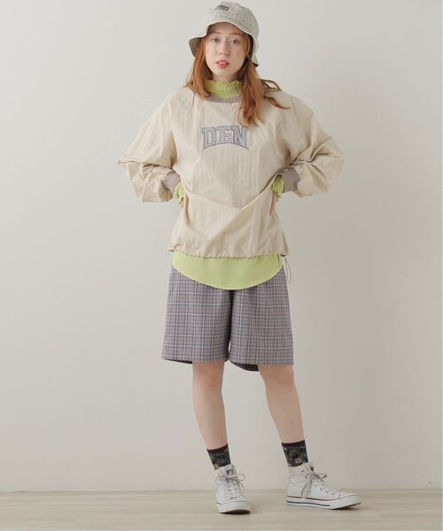 DOUBLE NAME（ダブルネーム）の「リプ襟布帛ドロストプルオーバー（その他トップス・レディース・ベージュ/スミクロ/キナリ・FREE）」の14枚目の写真