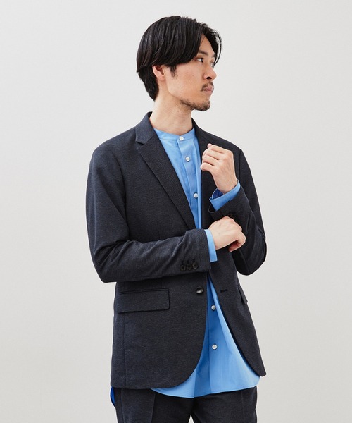 セール】カラミ ストレッチ 2ボタン ジャケット【セットアップ