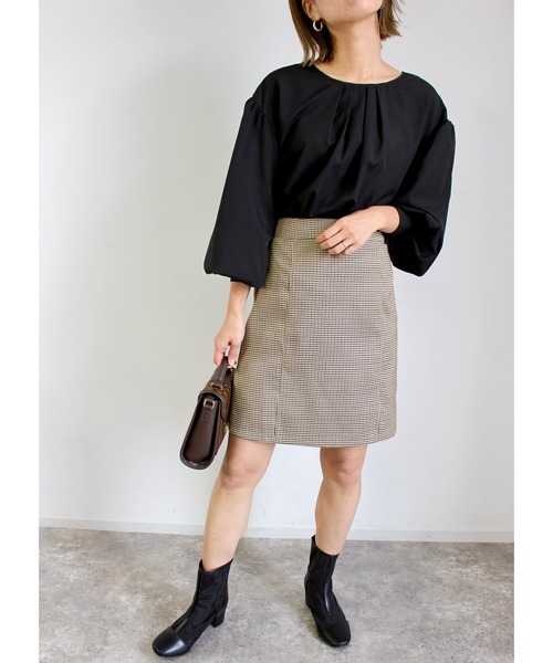 MLI'A（エムリア）の「台形ミニスカート(セットアップ対応)（スカート・レディース・ブラック/ライトベージュ/チェック・FREE）」の20枚目の写真