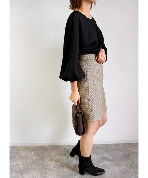 MLI'A（エムリア）の「台形ミニスカート(セットアップ対応)（スカート・レディース・ブラック/ライトベージュ/チェック・FREE）」の18枚目の写真